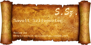 Savolt Szilveszter névjegykártya