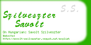 szilveszter savolt business card